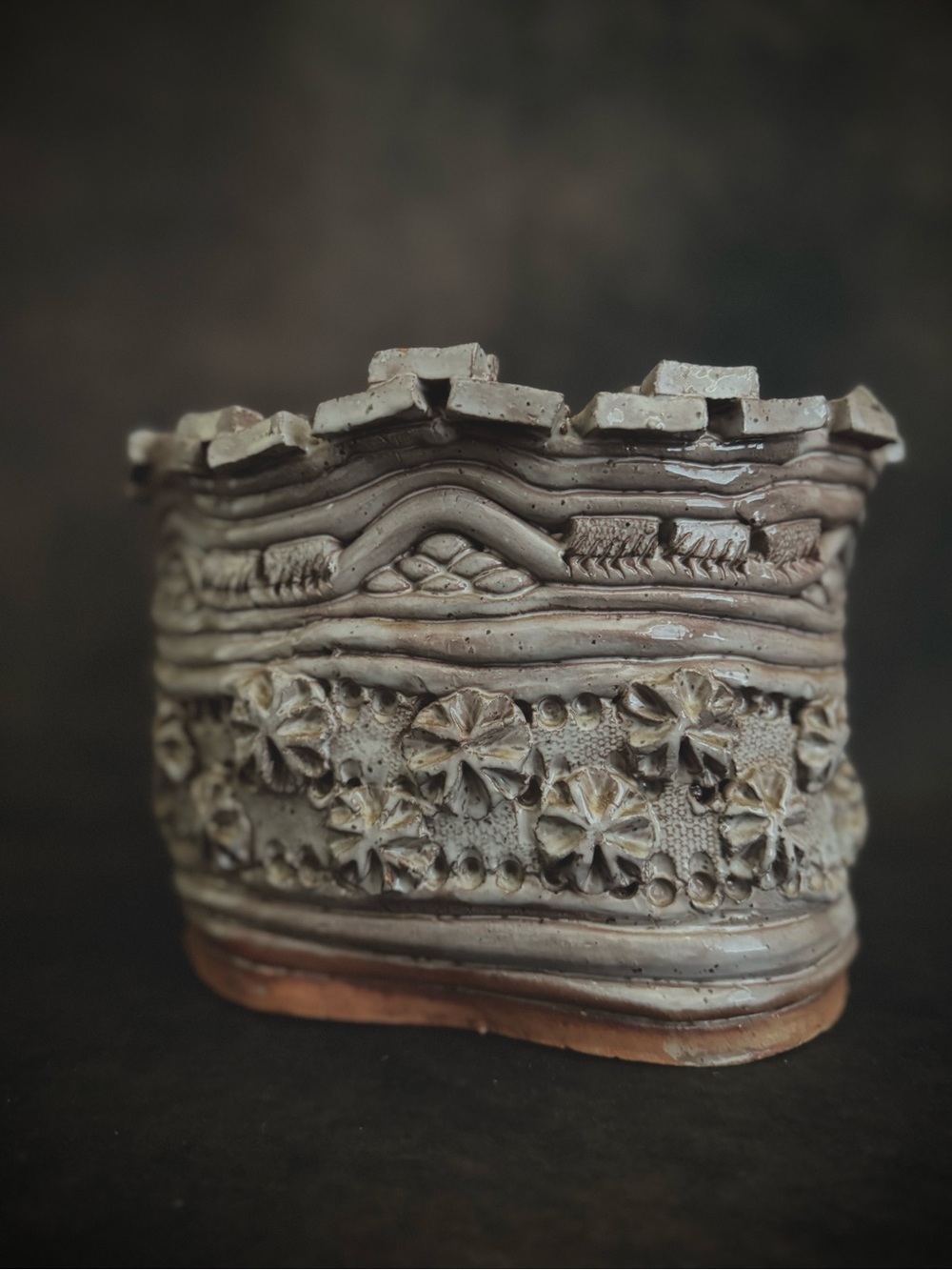 Signed Frederick Studio Pottery Vessel 1/83 | Terra Cotta | Brutalist Pottery